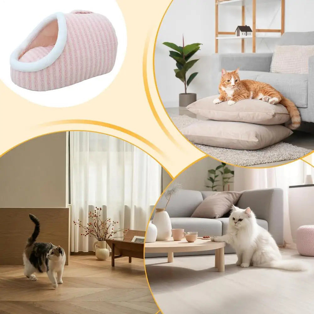 Cat Cave For Indoor Cats Medium Large Cats Cave Bed Cozy Slipper For Indoor Pets Cozy Pet Hideaway Bed Cute Covered Cat Bed With