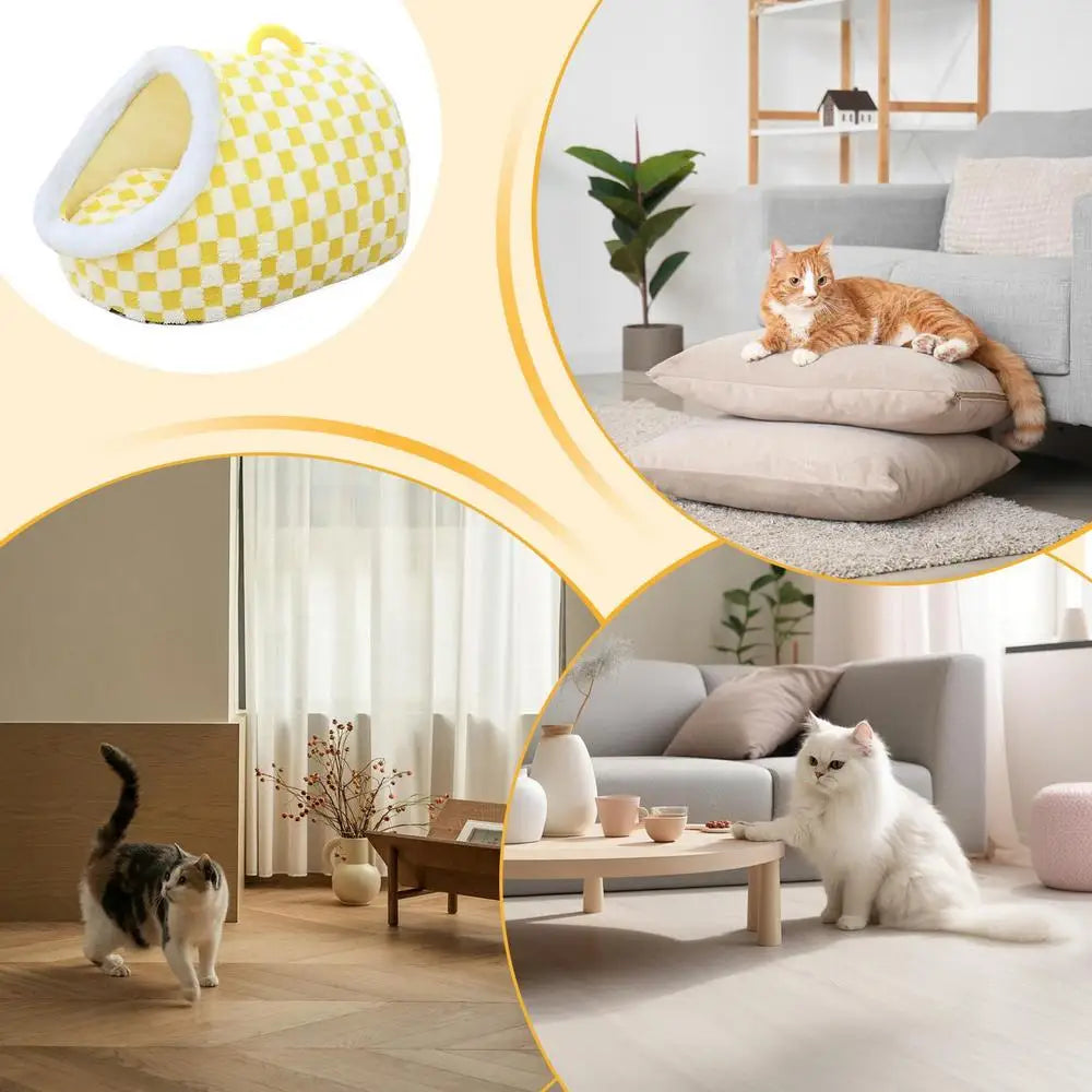 Cat Cave For Indoor Cats Medium Large Cats Cave Bed Cozy Slipper For Indoor Pets Cozy Pet Hideaway Bed Cute Covered Cat Bed With