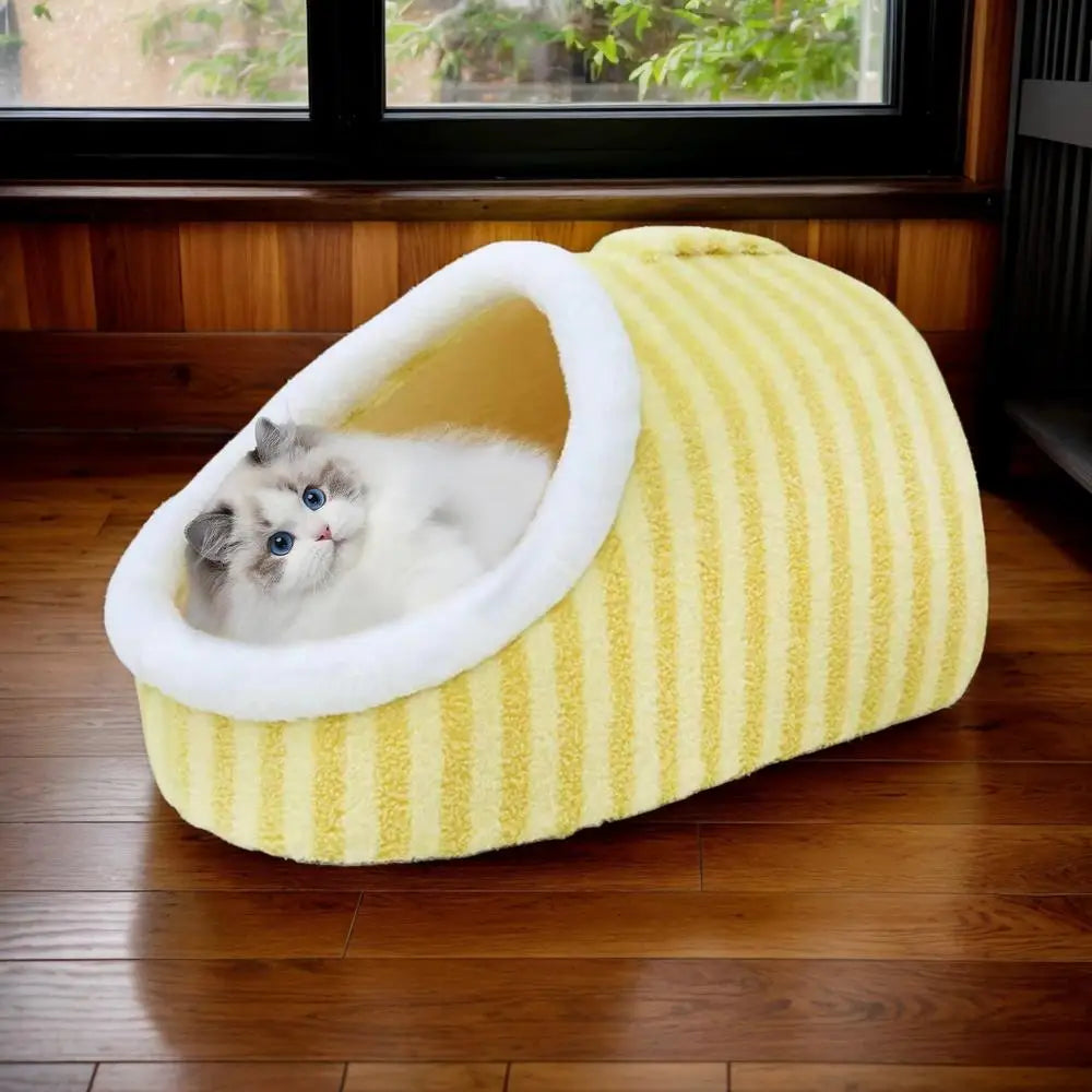 Cat Cave For Indoor Cats Medium Large Cats Cave Bed Cozy Slipper For Indoor Pets Cozy Pet Hideaway Bed Cute Covered Cat Bed With
