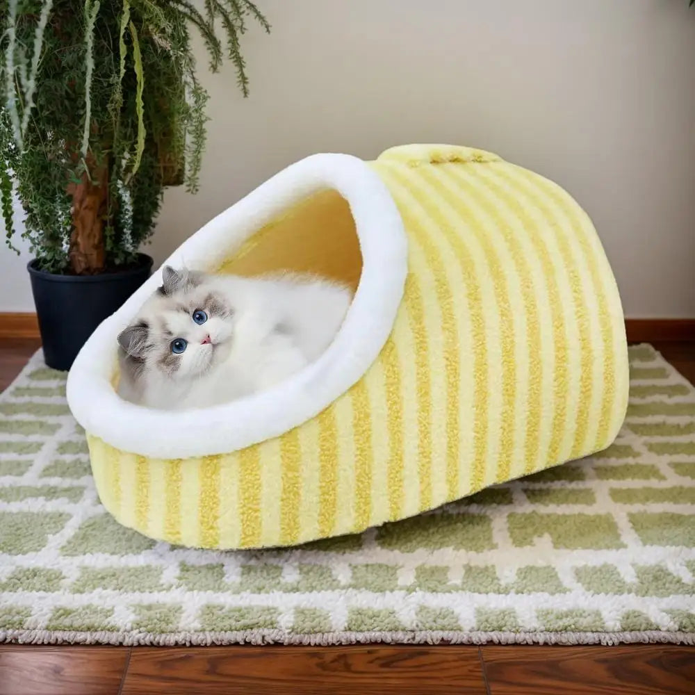 Cat Cave For Indoor Cats Medium Large Cats Cave Bed Cozy Slipper For Indoor Pets Cozy Pet Hideaway Bed Cute Covered Cat Bed With