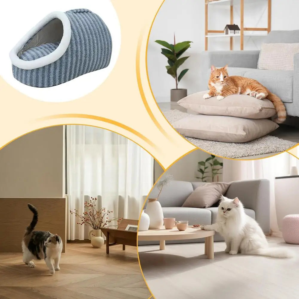 Cat Cave For Indoor Cats Medium Large Cats Cave Bed Cozy Slipper For Indoor Pets Cozy Pet Hideaway Bed Cute Covered Cat Bed With